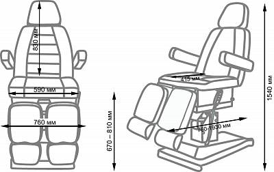 Педикюрное кресло Сириус-08 (Элегия-1В) Черный: вид 12