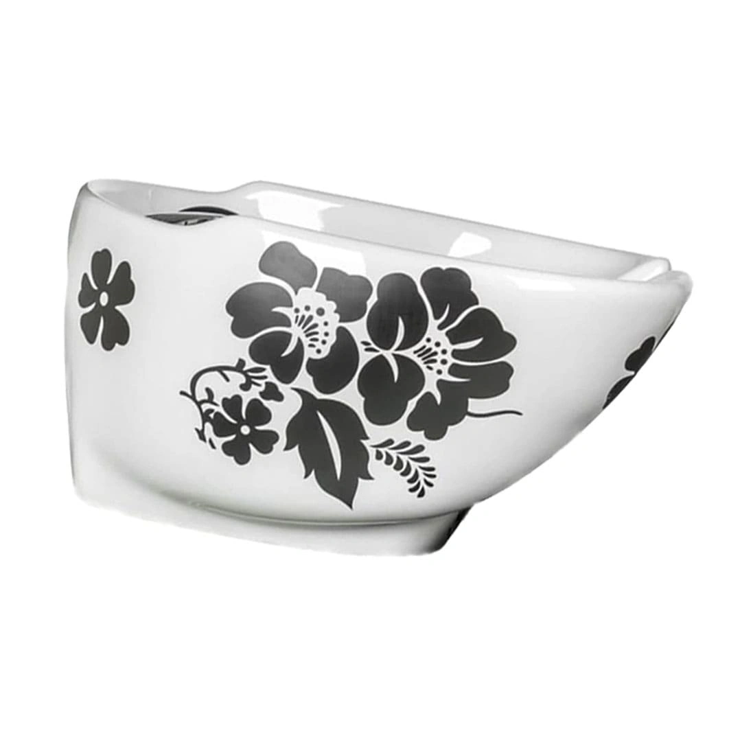 Раковина глубокая белая с цветами